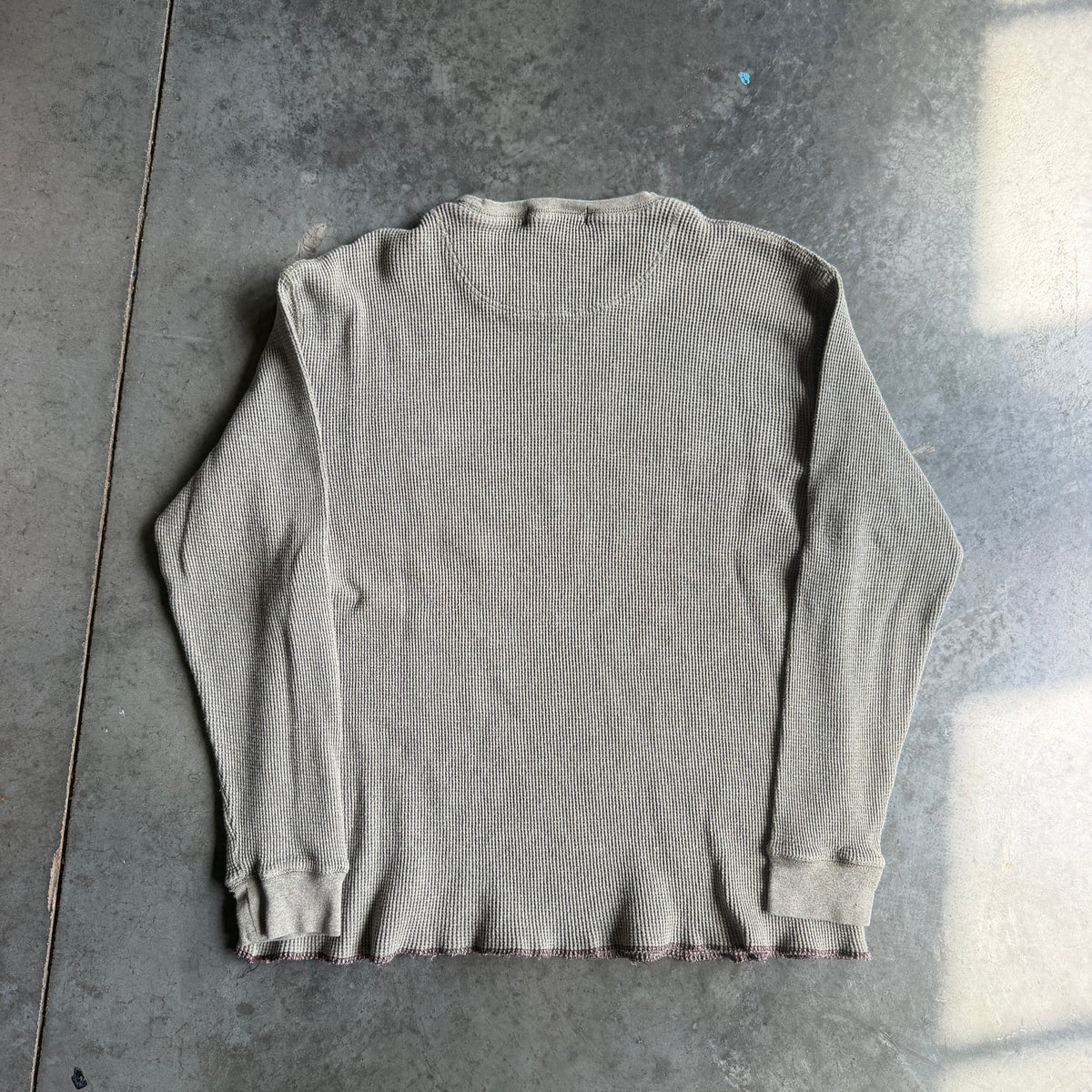 Polo Ralph Lauren Waffle Knit Thermal Raw Hem Shirt 90's - L