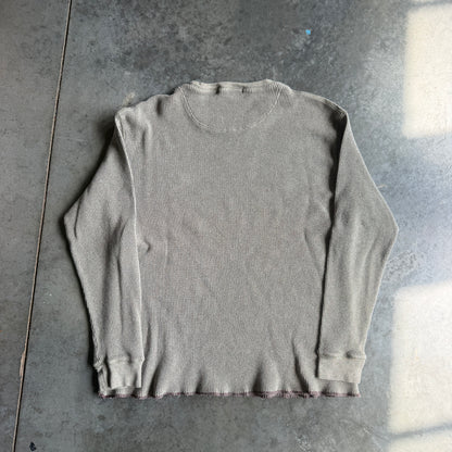 Polo Ralph Lauren Waffle Knit Thermal Raw Hem Shirt 90's - L
