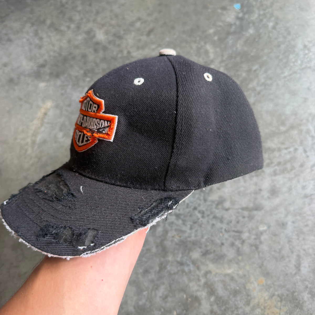 Harley Davidson Thrashed Strapback Hat 90's - OSFA