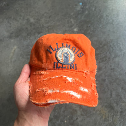 University of Illinois Fighting Illini Adidas RARE Thrashed Hat 90's - OSFA