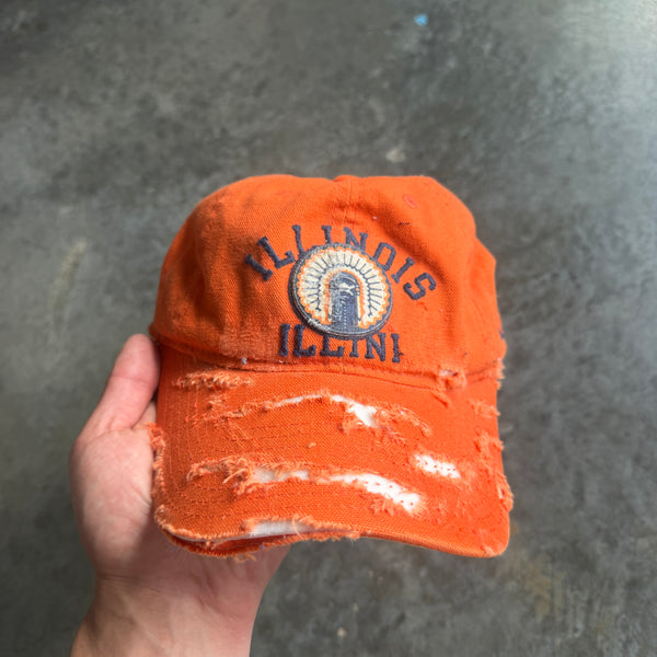 University of Illinois Fighting Illini Adidas RARE Thrashed Hat 90's - OSFA