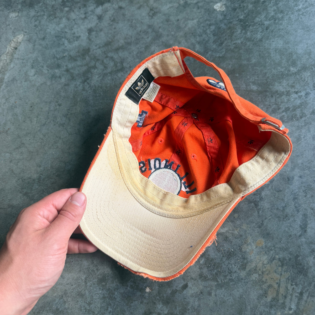University of Illinois Fighting Illini Adidas RARE Thrashed Hat 90's - OSFA