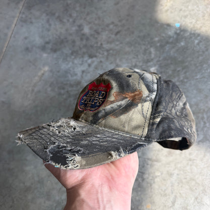 Realtree Road Trip Patch Camo Thrashed Hat Strapback 90's - OSFA