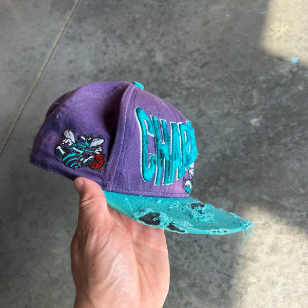 Charlotte Hornets Embroidered Thrashed Snapback Hat 00's - OSFA hover