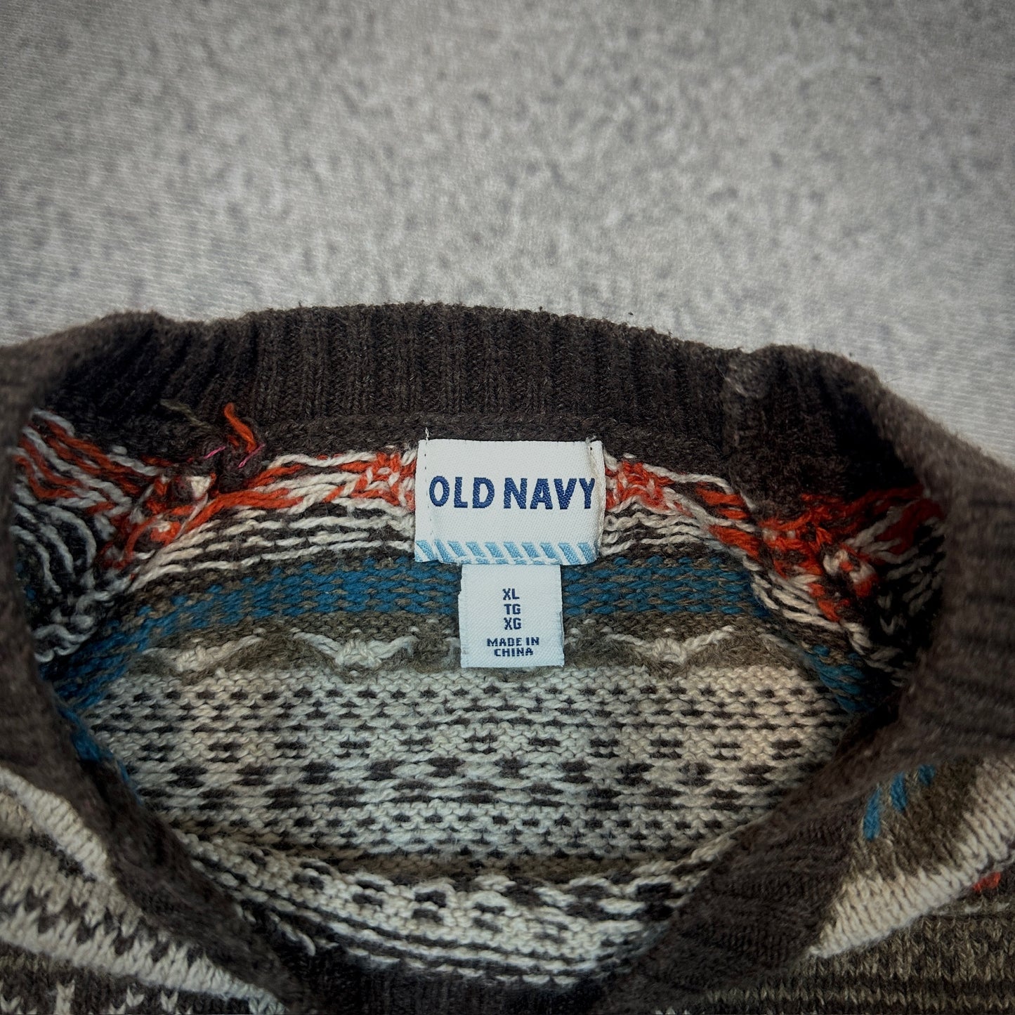 Fair Isle Sweater Colorful Cozy Old Navy 00's - XL