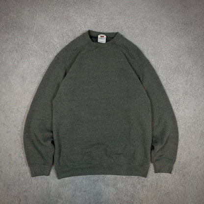 Members Mark Faded Heavyweight Blank Sweatshirt Crewneck 90's - L