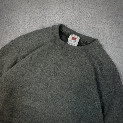 Members Mark Faded Heavyweight Blank Sweatshirt Crewneck 90's - L
