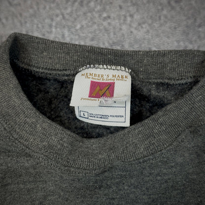 Members Mark Faded Heavyweight Blank Sweatshirt Crewneck 90's - L