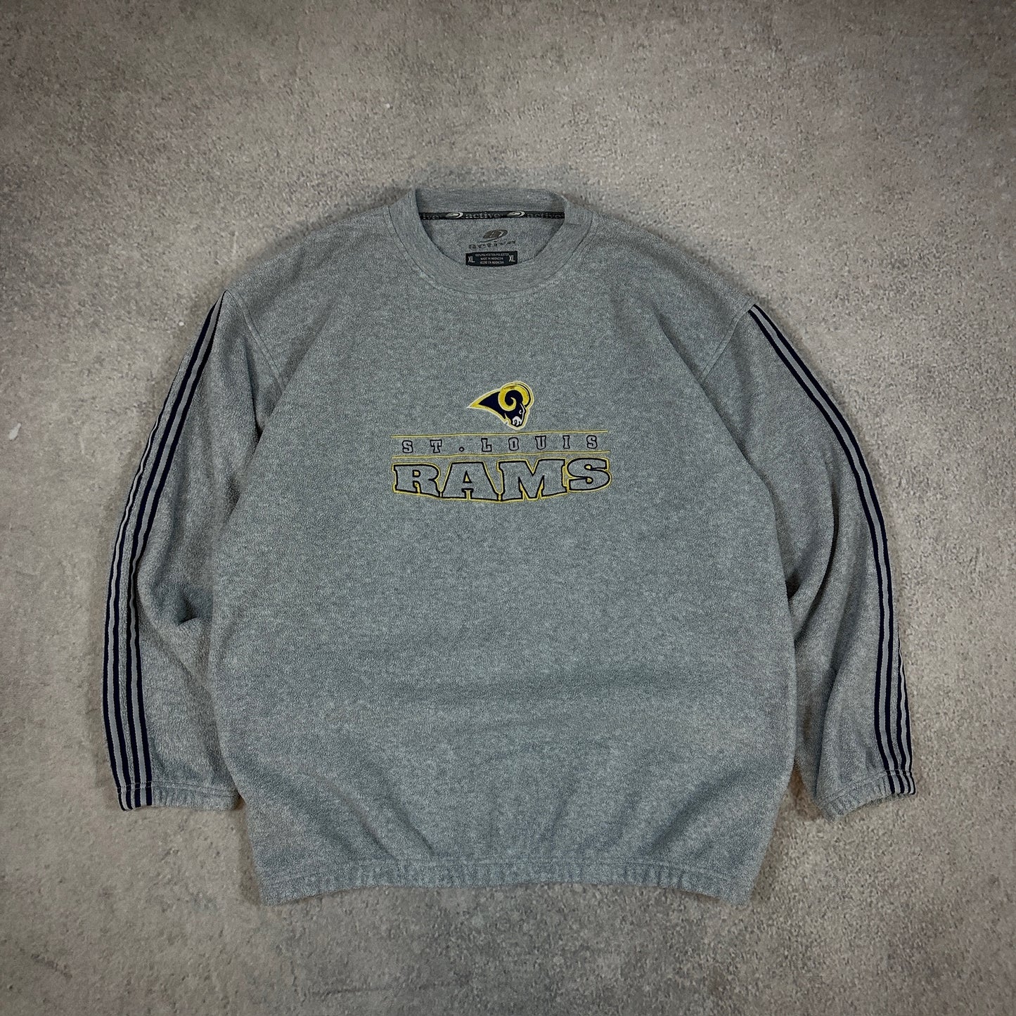 St. Louis Rams Fleece Embroidered Striped Sweatshirt 00's - XL