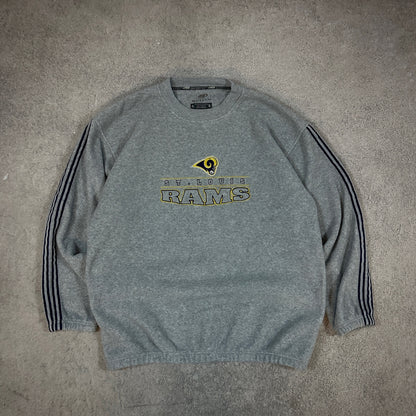St. Louis Rams Fleece Embroidered Striped Sweatshirt 00's - XL