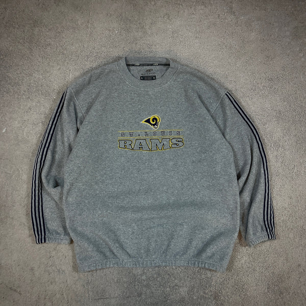 St. Louis Rams Fleece Embroidered Striped Sweatshirt 00's - XL