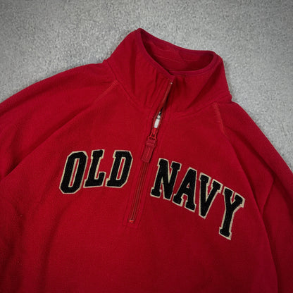 Old Navy Spellout Fleece 1/4 Zip Sweater Sweatshirt 00's - L