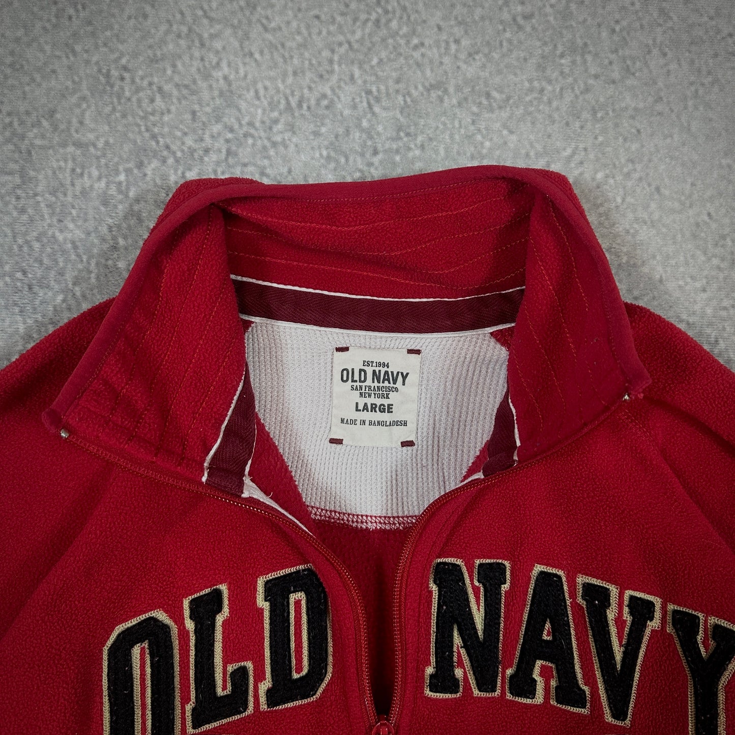 Old Navy Spellout Fleece 1/4 Zip Sweater Sweatshirt 00's - L