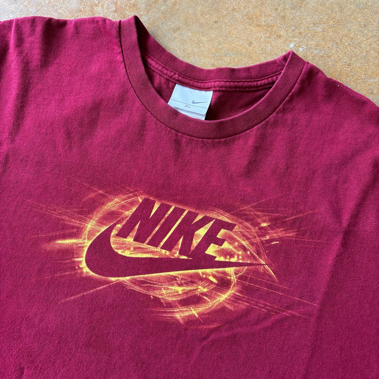 Nike Flame Center Logo Swoosh Shirt 00's - XL