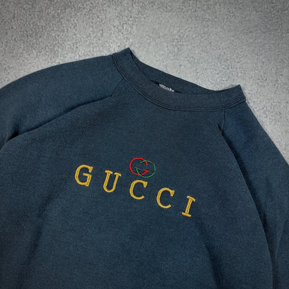 Vintage Gucci Boot Embroidered Sweatshirt Fruit of the Loom 90's - XL
