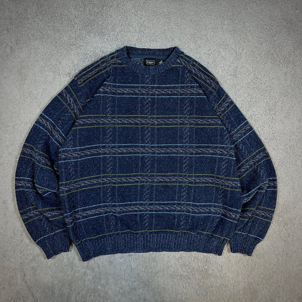 Haggar Grandpa Cosby Geometric Sweater 90's - XL
