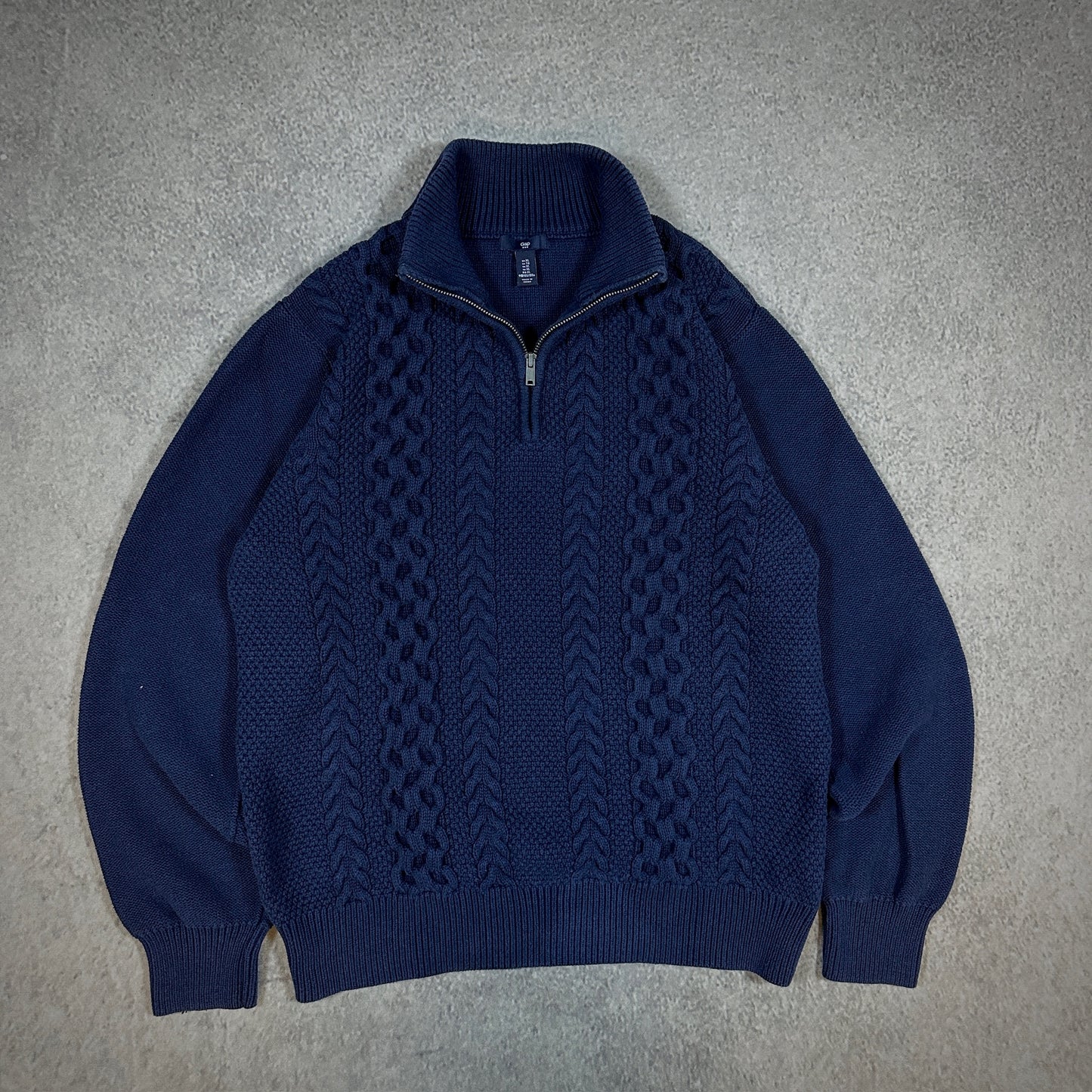 Cable Knit Fisherman 1/4 Quarter Zip Gap Sweater 00's - XL