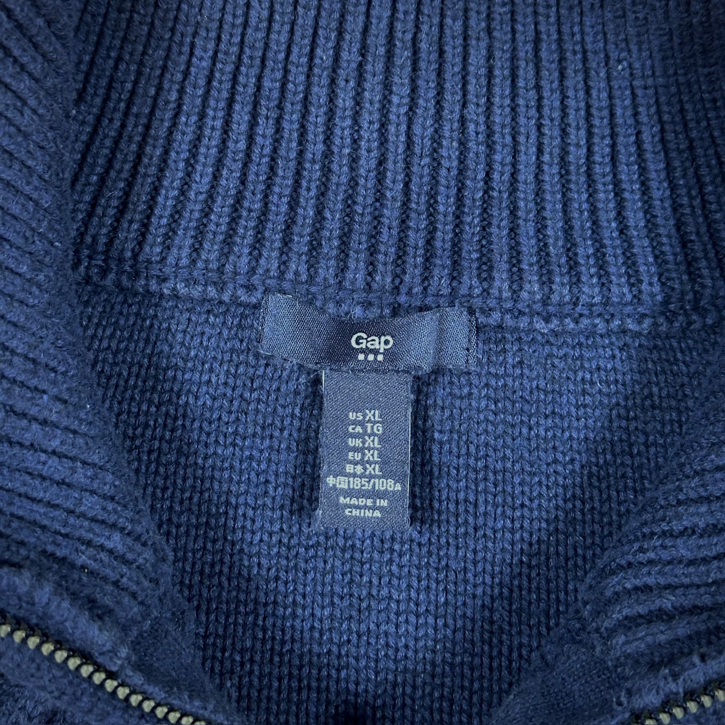 Cable Knit Fisherman 1/4 Quarter Zip Gap Sweater 00's - XL