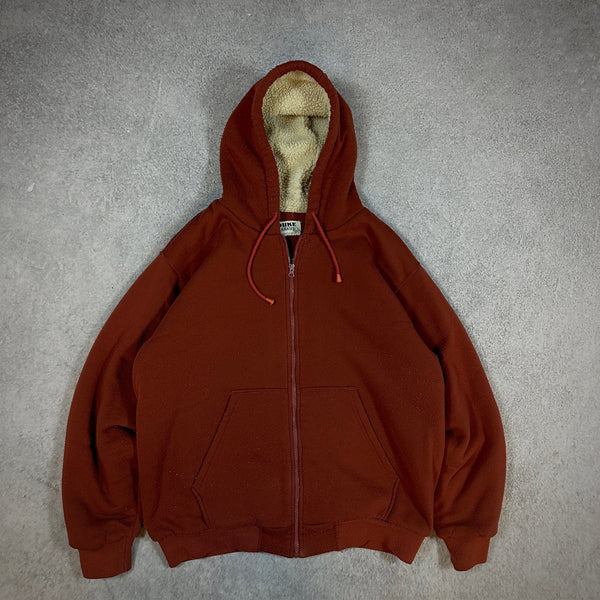 Duke Haband Sherpa Lined Full Zip Hooded Jacket 90's - L