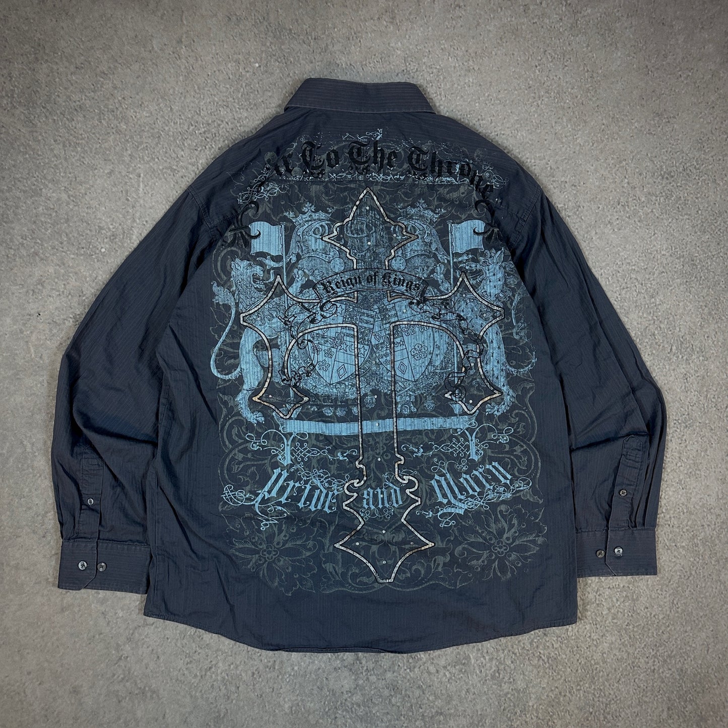 Eighty Eight Y2K Affliction Style Skater Button Up Shirt 00's - 2XL