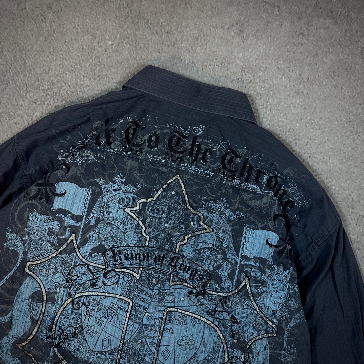 Eighty Eight Y2K Affliction Style Skater Button Up Shirt 00's - 2XL