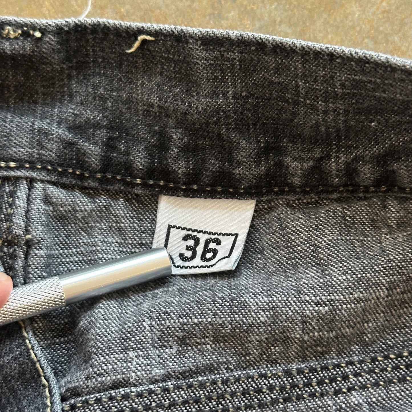 Vintage Lacoste Big Gator Graphic Skater Grunge y2k Baggy Jean Shorts Black 00's - 34