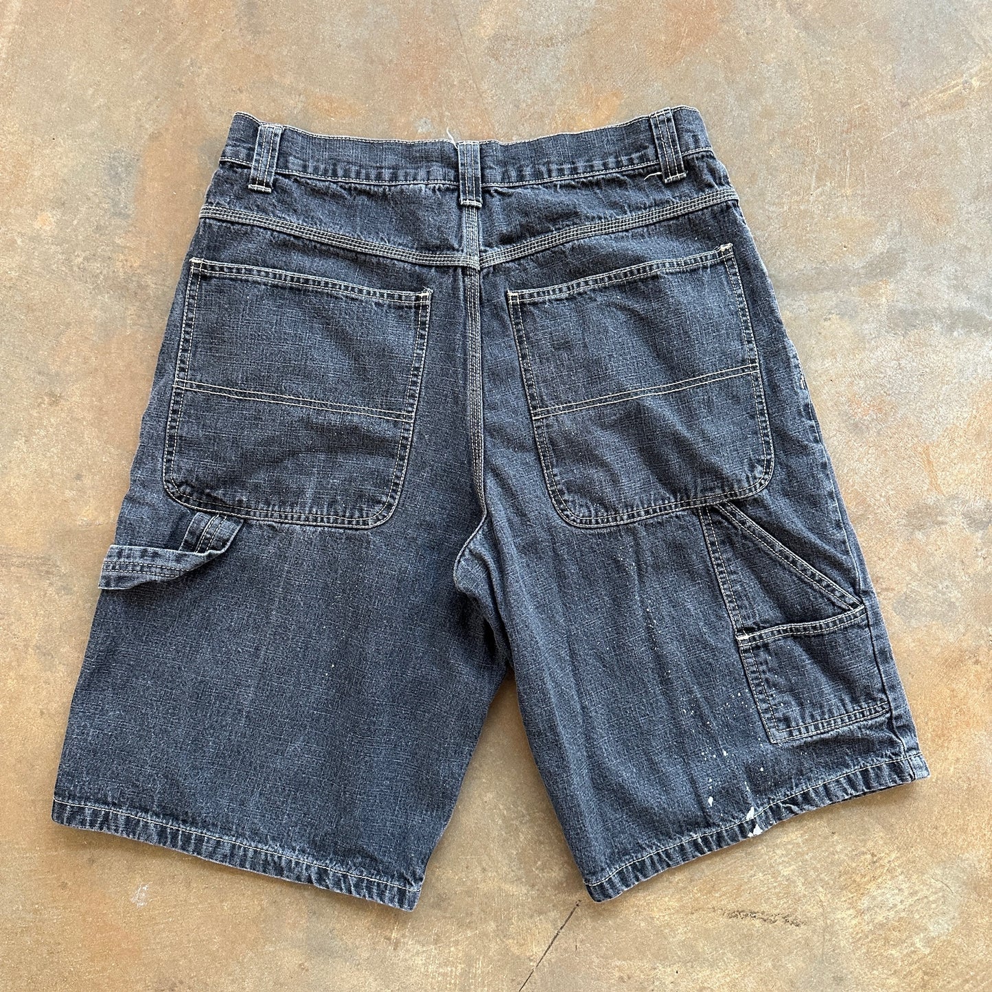 Vintage Lacoste Big Gator Graphic Skater Grunge y2k Baggy Jean Shorts Black 00's - 34