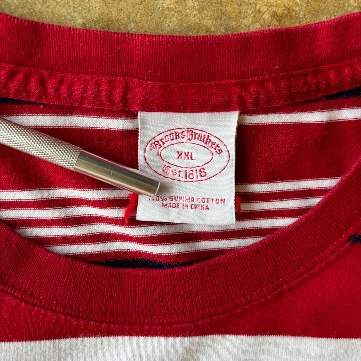Brooks Brothers Striped Preppy T Shirt 00's - 2XL