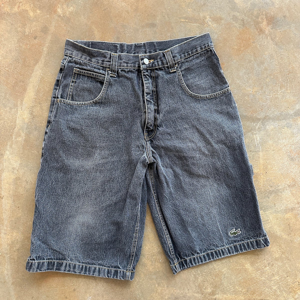 Lacoste Baggy Dark Denim Skater Grunge Carpenter Jean Shorts Hip Hop 90's - 33