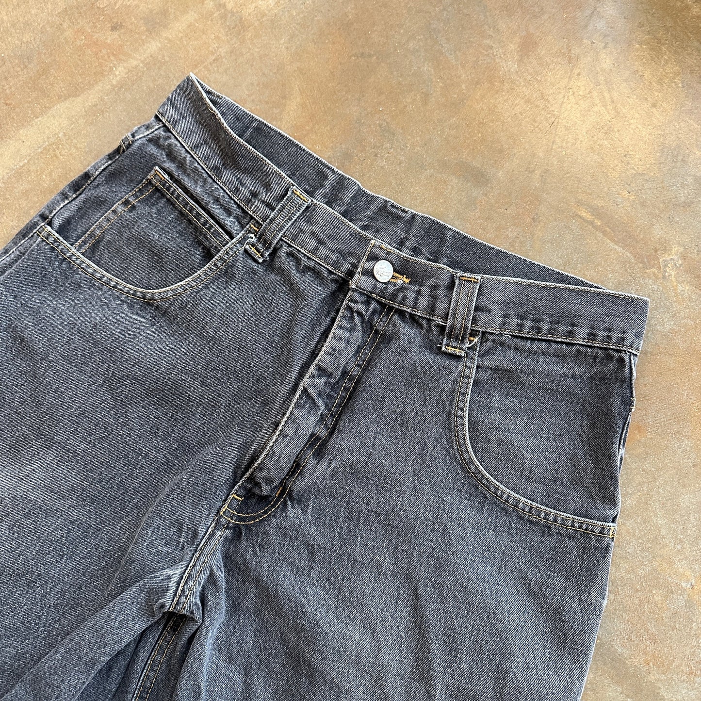 Lacoste Baggy Dark Denim Skater Grunge Carpenter Jean Shorts Hip Hop 90's - 33