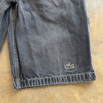 Lacoste Baggy Dark Denim Skater Grunge Carpenter Jean Shorts Hip Hop 90's - 33