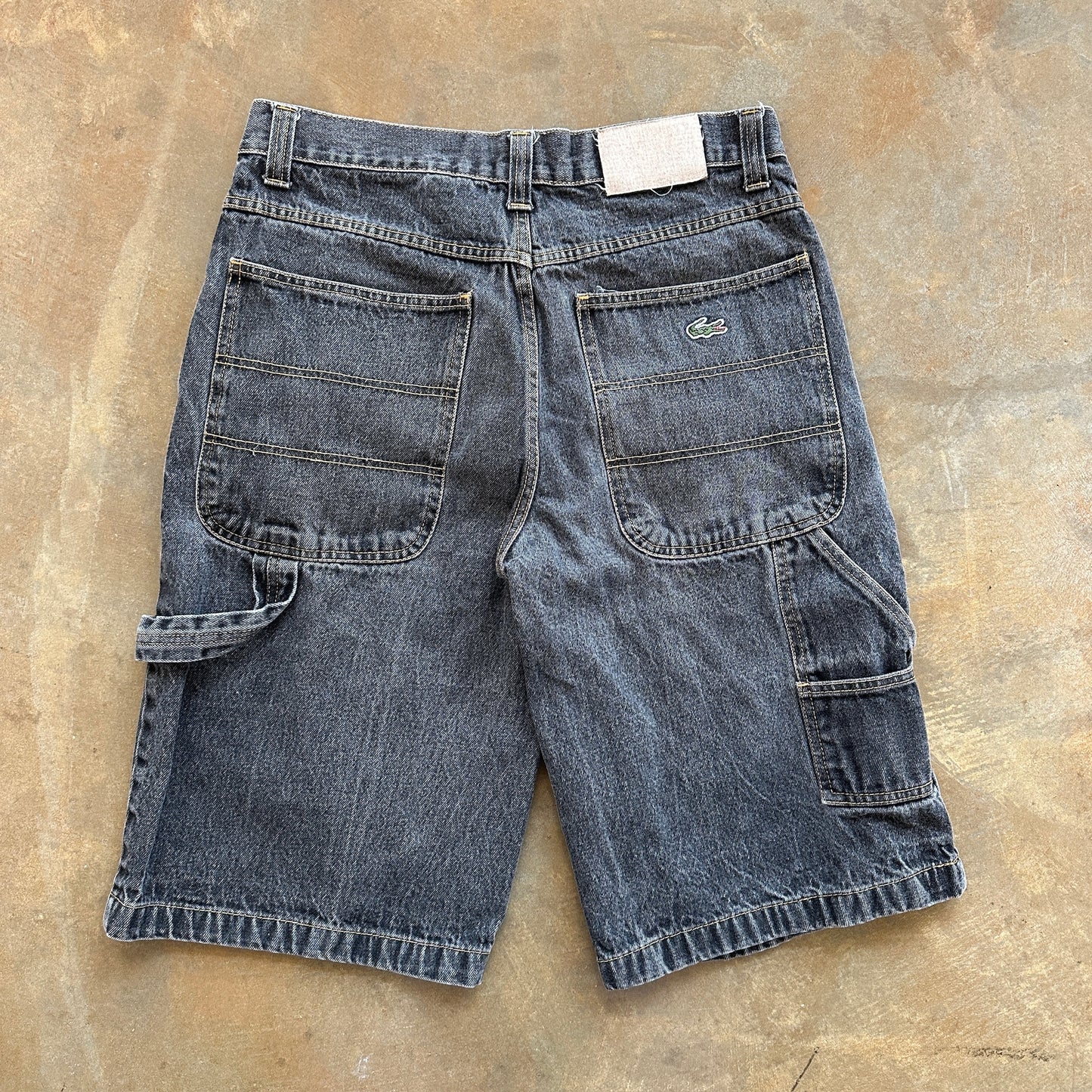 Lacoste Baggy Dark Denim Skater Grunge Carpenter Jean Shorts Hip Hop 90's - 33