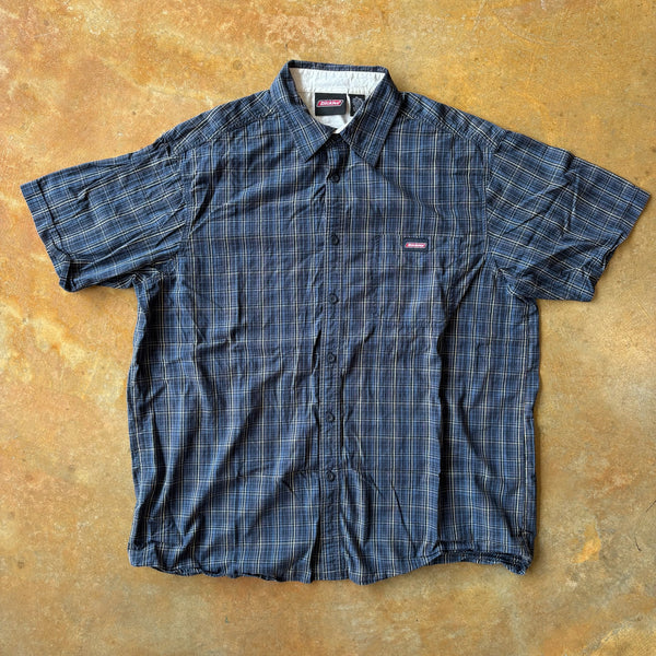 Dickies Plaid Checkered Button Up Pocket Work Shirt 00's - XL