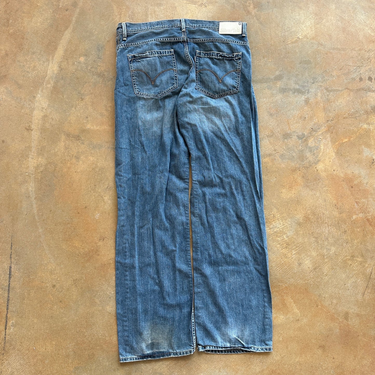 Levis Silvertab Loose Fit Wide Leg Baggy Skater y2k Blue Jeans 00's - 36