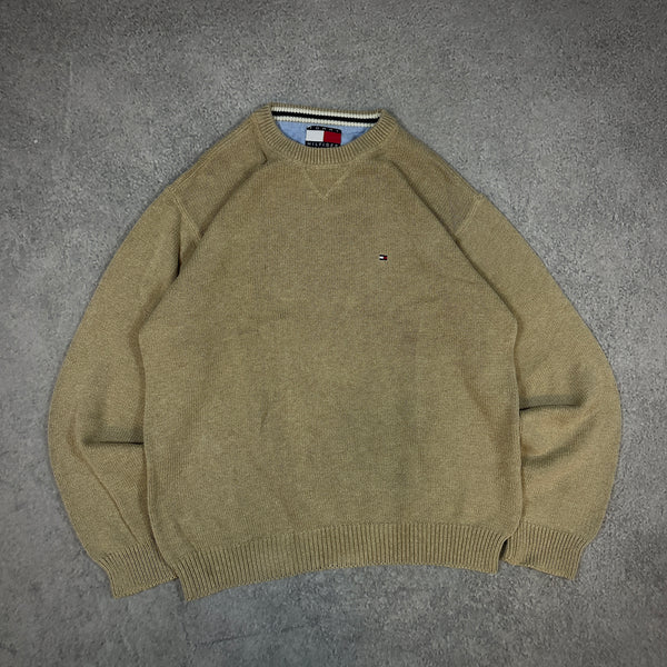 Tommy Hilfiger Knit Cream Beige Granola Sweater 90's - L