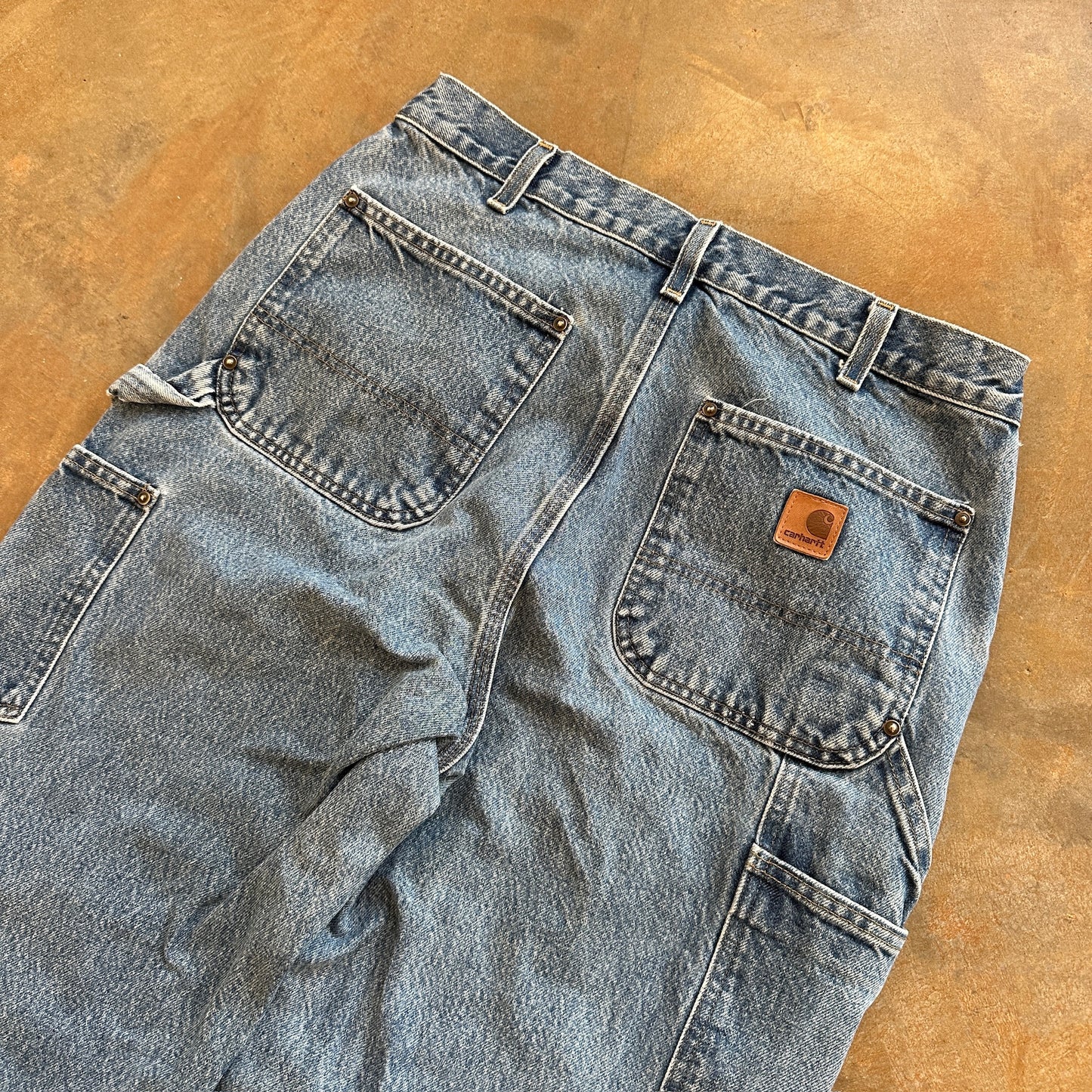 Carhartt Double Knee Carpenter Blue Jeans Baggy Faded 00's - 32