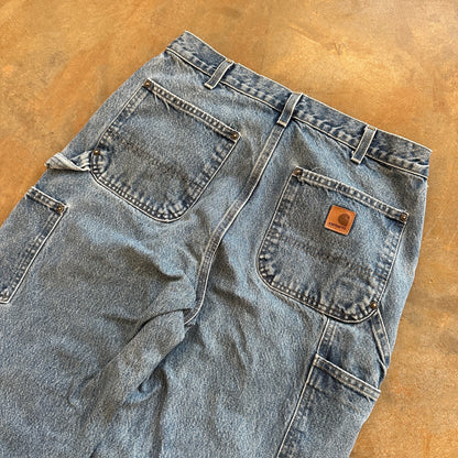 Carhartt Double Knee Carpenter Blue Jeans Baggy Faded 00's - 32