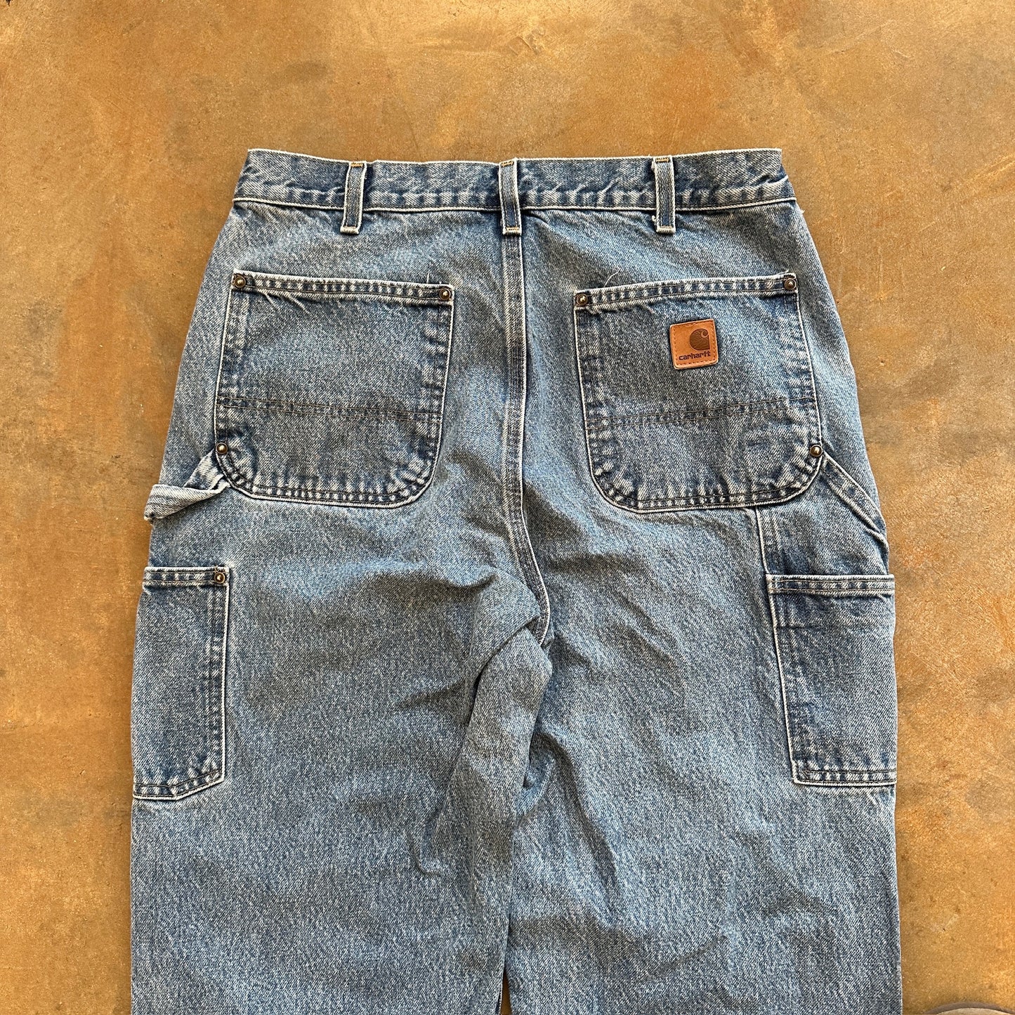 Carhartt Double Knee Carpenter Blue Jeans Baggy Faded 00's - 32