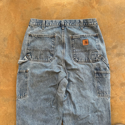 Carhartt Double Knee Carpenter Blue Jeans Baggy Faded 00's - 32