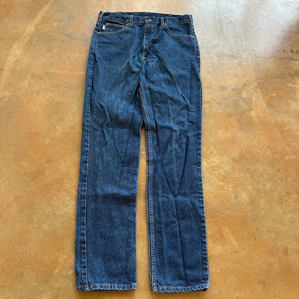 Carhartt Dark Wash Work Wear Utility Jeans B18 PRW 00's - 33