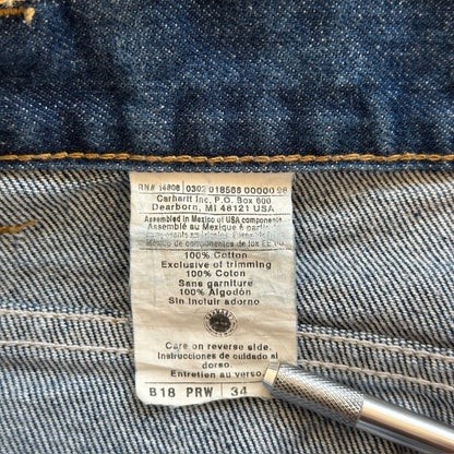 Carhartt Dark Wash Work Wear Utility Jeans B18 PRW 00's - 33