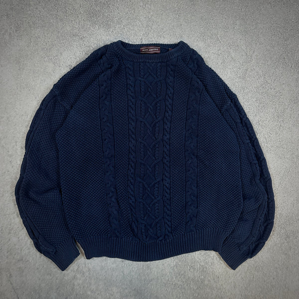 John Ashford Cable Knit Fisherman Sweater 90's - L
