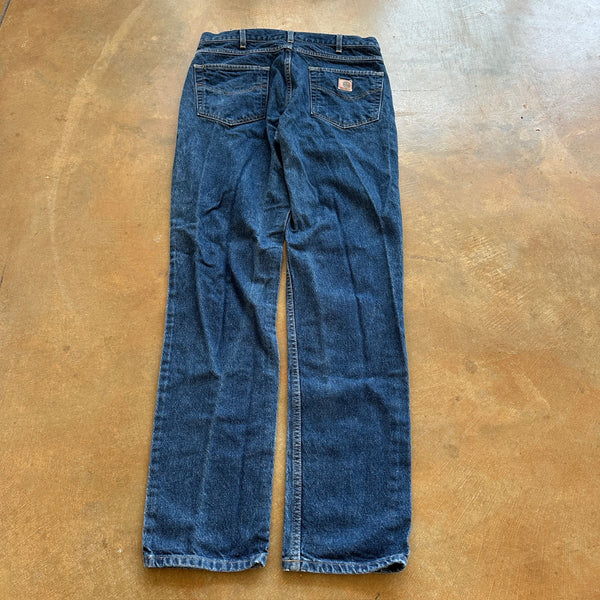 Carhartt Dark Wash Work Wear Utility Jeans B18 PRW 00's - 33 hover