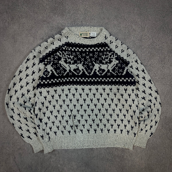Northwest Territory Tight Knit Festive Outdoors Animal Sweater 90's - L