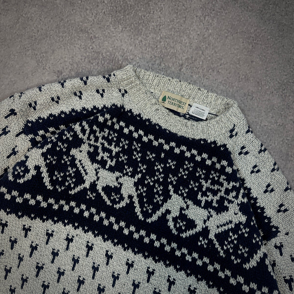 Northwest Territory Tight Knit Festive Outdoors Animal Sweater 90's - L hover