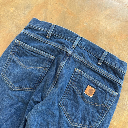 Carhartt Dark Wash Work Wear Utility Jeans B18 PRW 00's - 33