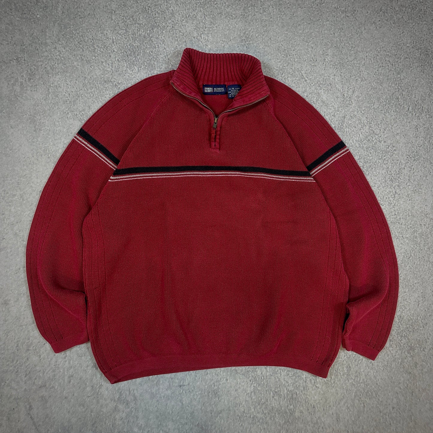 Faded Glory Heavyweight Knit Red 1/4 Zip Sweater 00's - XL