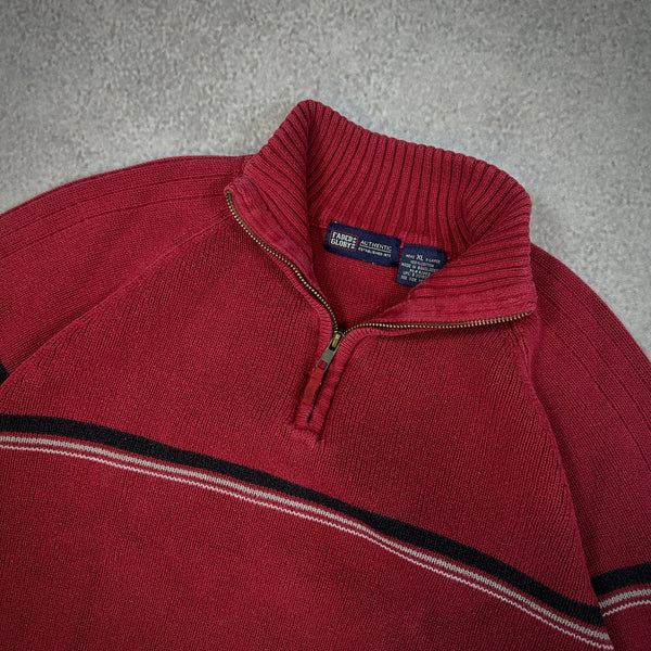 Faded Glory Heavyweight Knit Red 1/4 Zip Sweater 00's - XL hover