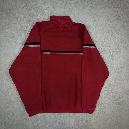 Faded Glory Heavyweight Knit Red 1/4 Zip Sweater 00's - XL