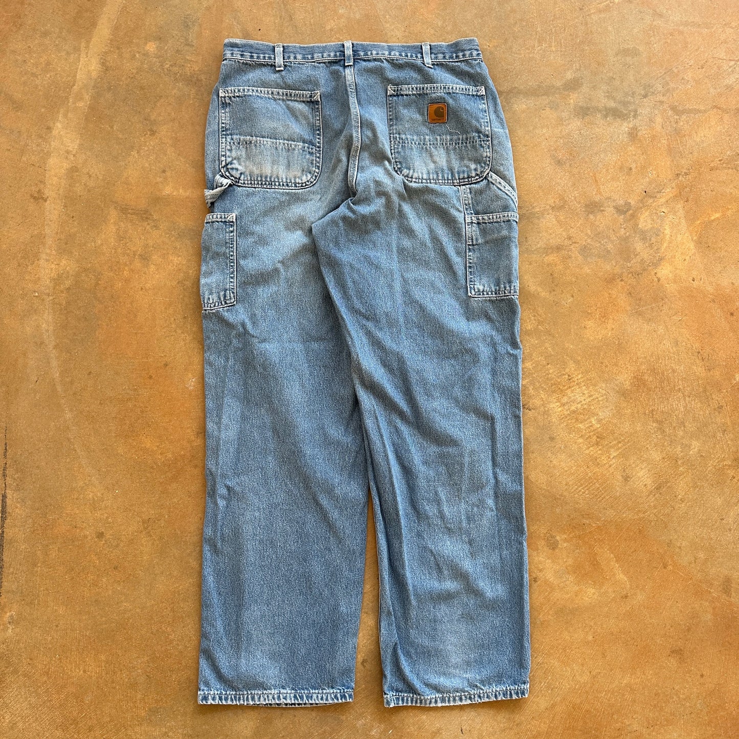 Carhartt Carpenter Light Wash Jeans Work Wear Baggy Utility B13-DST 00's - 34